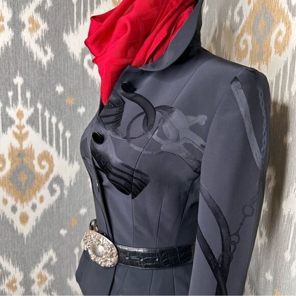 Ralph Lauren Fall 2020 Collection Black Silk Equestrian Jacquard Sylvia Jacket - Picture 10 of 16